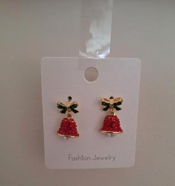 Fashion Jewelry: schattige rood groene kerstklok oorbellen beschikbaar voor biedingen