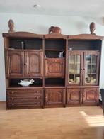 Masieve donker eiken houten woonkamer kast prima conditie, Ophalen, Zo goed als nieuw, Masieve donker eiken houten woonkamer kast prima conditie