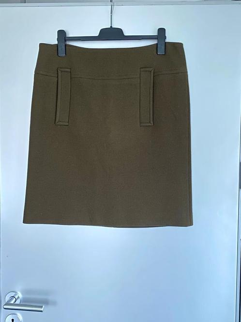 J01 Nieuw: Louisa Cerano mt 44=L wollen rok wol olijf-groen, Kleding | Dames, Rokken, Nieuw, Maat 42/44 (L), Groen, Knielengte