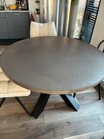 Ronde eettafel met echte betonstuglaag, Huis en Inrichting, Ophalen, 100 tot 150 cm, Rond, Zo goed als nieuw