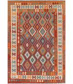 Handgeweven Afghaanse Kelim Vloerkleed – 300x206 cm, Ophalen of Verzenden, Rechthoekig, Groen, Nieuw