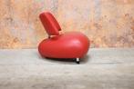 Als NIEUW! rode leren Leolux Pallone design fauteuil, Leolux, Leolux, Design, 75 tot 100 cm