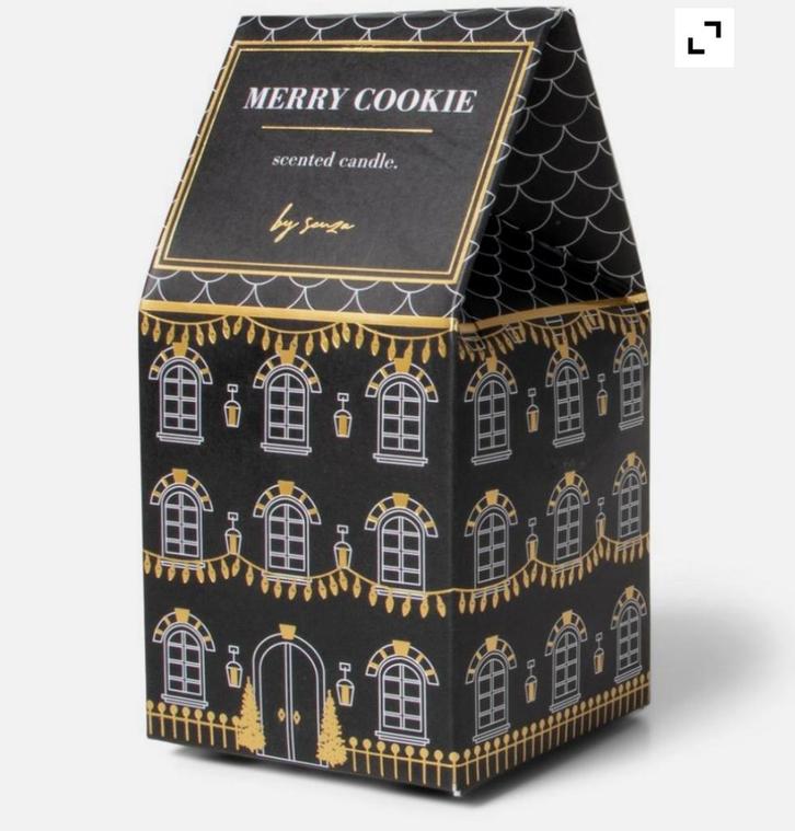 Senza Merry Cookie geurkaars, Huis en Inrichting, Woonaccessoires | Kandelaars en Kaarsen, Zo goed als nieuw, Minder dan 25 cm