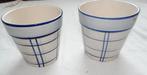 2 bloempotten blauw/wit, Ophalen, Rond, Binnen, Zo goed als nieuw