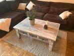 Koloniale Salontafel White Wash - Massief Hout, Huis en Inrichting, Tafels | Salontafels, Ophalen, Gebruikt, 100 tot 150 cm, 50 tot 100 cm