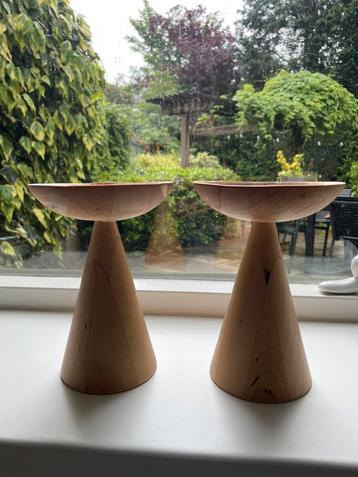 Set zeldzame vintage houten design kandelaren Falang IKEA beschikbaar voor biedingen