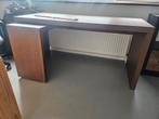 Ikea Bureau met uitschuifbaar side-bureau bruin hout vineer, Ophalen, Zo goed als nieuw