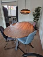 Ovale eettafel 200x120 met 4 eetkamerstoelen, Huis en Inrichting, Tafels | Eettafels, Ophalen, Gebruikt, Metaal, 100 tot 150 cm