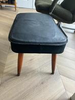 Vintage leren voeten bankje /poefje, Ophalen, Vintage, Rechthoekig, Gebruikt