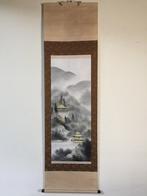 Japanse scroll rolschildering gouden paviljoen Kinkaku ji, Antiek en Kunst, Ophalen of Verzenden