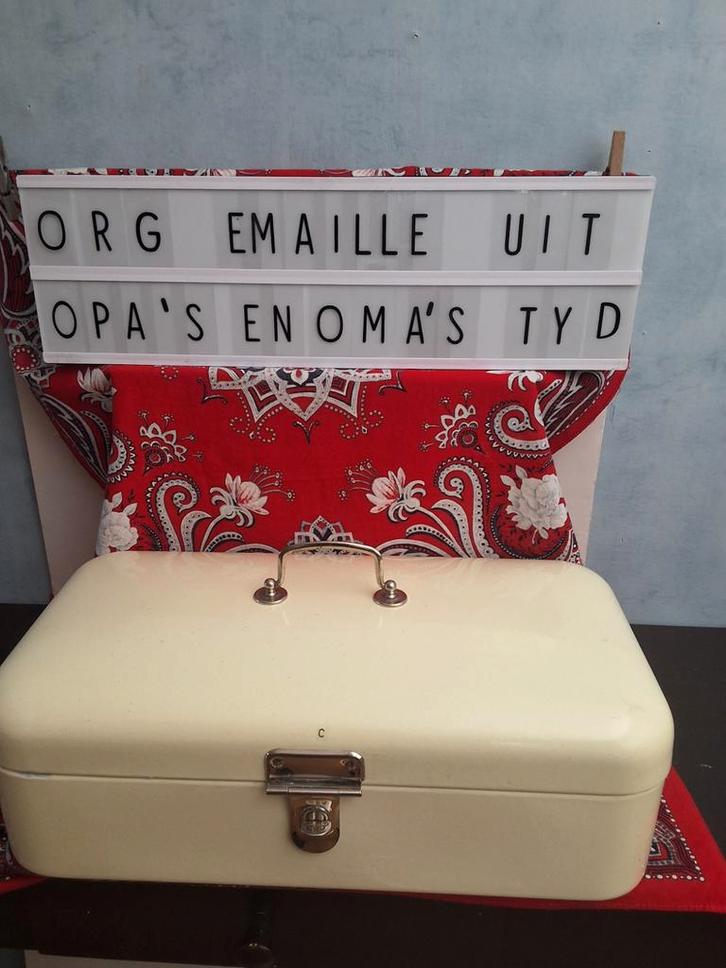 👌 MOOIE echte originele EMAILLE BROODTROMMEL, Antiek en Kunst, Antiek | Emaille, Ophalen of Verzenden