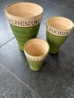 Set van 3 groene bloempotten, Ophalen, Rond, Binnen, Zo goed als nieuw