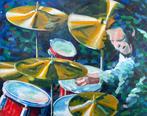 Olieverf schilderij van John.T. De Zwart  “ jazz drummer”, Antiek en Kunst, Ophalen of Verzenden