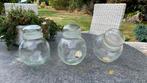 3 glazen antieke snoep potten, Overige materialen, Gebruikt, Rond, Ophalen of Verzenden