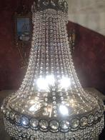 Groot kristallen kroonluchter / zakkroonluchter zilver, Ophalen of Verzenden, Zo goed als nieuw, Overige materialen