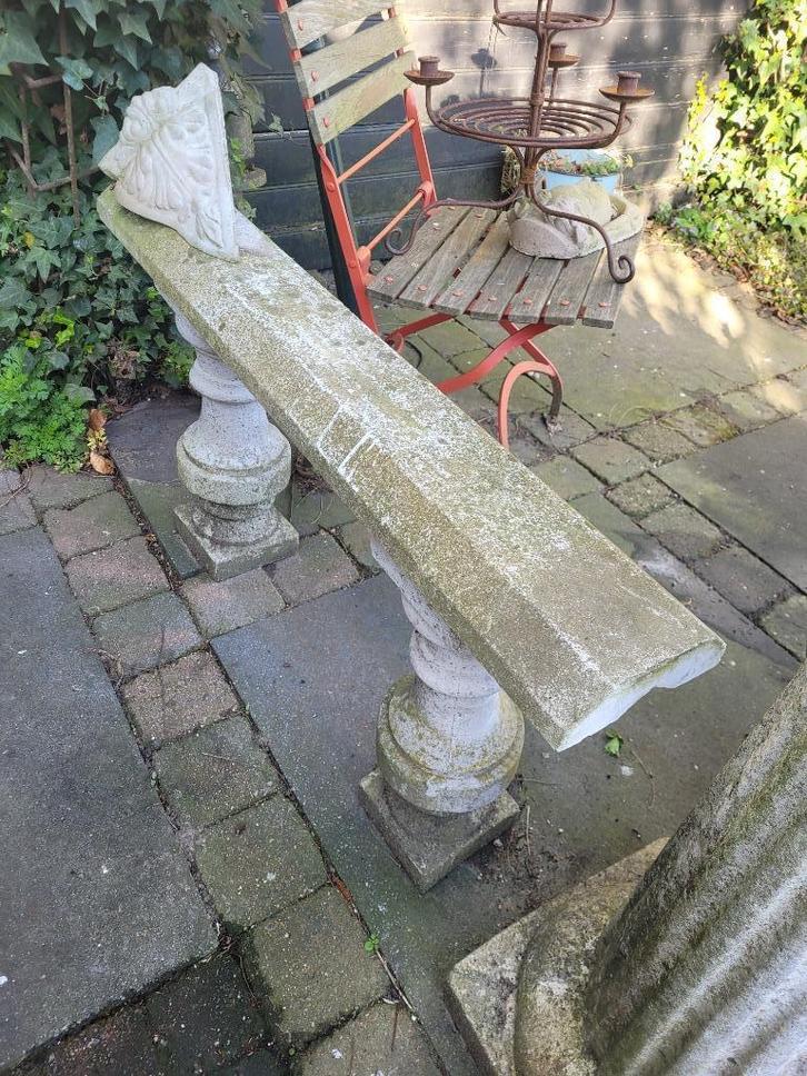 2 betonnen sierlijke pilaren met balustrade foto 1 en 2, Antiek en Kunst, Curiosa en Brocante, Ophalen