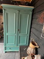 Houten grenen kast - kleur groen, Antiek en Kunst, Antiek | Meubels | Kasten, Ophalen