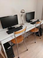 Tweepersoons Ikea bureau hoogglans wit 180x40x75, Ophalen, Gebruikt