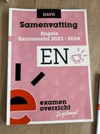 Samenvatting Engels Havo 2023 2024 examenstof, Ophalen of Verzenden, Zo goed als nieuw, HAVO, Engels