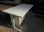 Nette witte gipsen slingerbureaus 160 en 180 cm, Ophalen, In hoogte verstelbaar, Zo goed als nieuw, Bureau