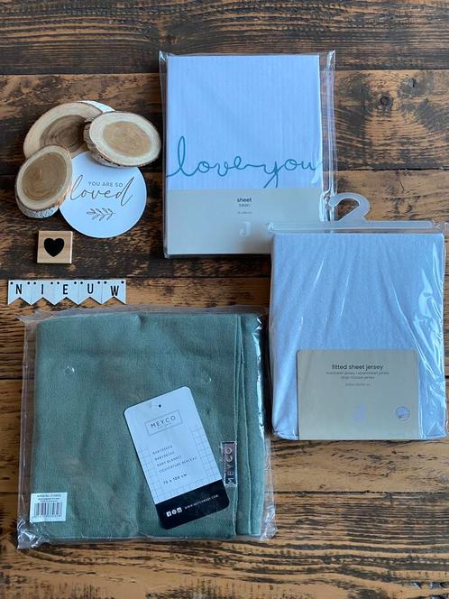 Baby unisex beddengoed set deken groen laken hoeslaken, Kinderen en Baby's, Kinderkamer | Beddengoed, Nieuw, Deken of Dekbed, Wit