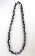Ketting Kralen Hout Zwart Vintage Jaren 40/50 Goed doel, Overige materialen, Verstelbaar, Zwart, Ophalen of Verzenden