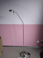 Rvs look metalen lamp staand leeslamp, Huis en Inrichting, Lampen | Vloerlampen, Ophalen, Gebruikt, Metaal, 150 tot 200 cm