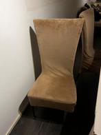 6 stoelen met stoelhoezen, Huis en Inrichting, Stoelen, Ophalen, Gebruikt, Bruin, Vijf, Zes of meer stoelen
