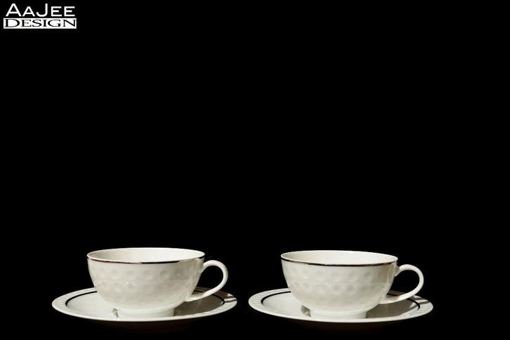 2 x Arzberg theekop & schotel –Heinrich Löffelhard – Golfbal, Huis en Inrichting, Keuken | Servies, Gebruikt, Kop(pen) en/of Schotel(s)