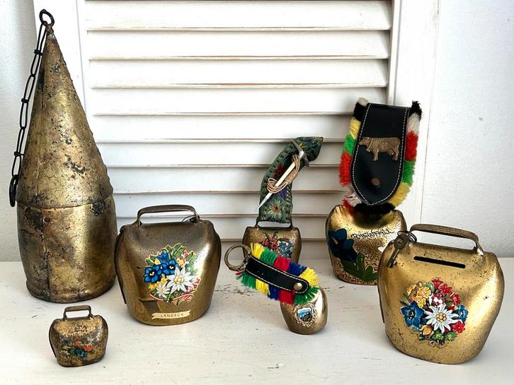Verzameling oude koeienbellen 7 stuks, Antiek en Kunst, Curiosa en Brocante, Ophalen