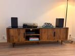 Stijlvol houten dressoir tv-meubel met marmeren blad 180 cm, Ophalen of Verzenden, Zo goed als nieuw, 25 tot 50 cm, 150 tot 200 cm