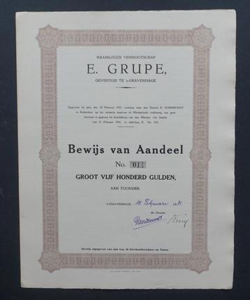 E. Grupe (aannemer Wandelhoofd Vlissingen) 1931 beschikbaar voor biedingen