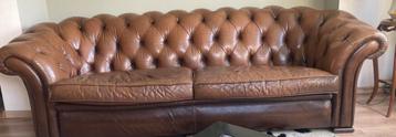 Leren chesterfield bank 3 1/2 zits beschikbaar voor biedingen