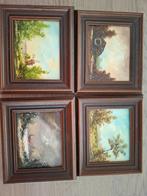 Vintage 4 jaargetijde schilderijtjes, Antiek en Kunst, Ophalen of Verzenden
