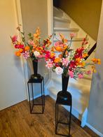 Light & living vaas inclusief bont gekleurde boeket bloemen, Huis en Inrichting, Woonaccessoires | Zuilen en Pilaren, Ophalen of Verzenden