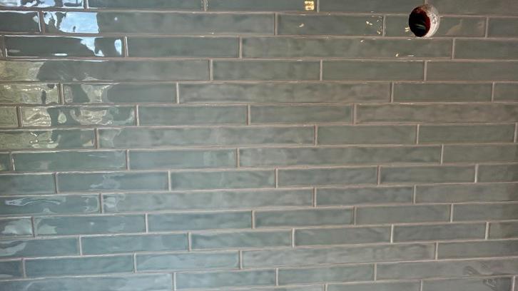 Lula Aqua Brillo tegel 5x25 Cottoceramix (1,5m2), Doe-het-zelf en Verbouw, Tegels, Nieuw, Wandtegels, Keramiek, 20 tot 40 cm, Minder dan 20 cm