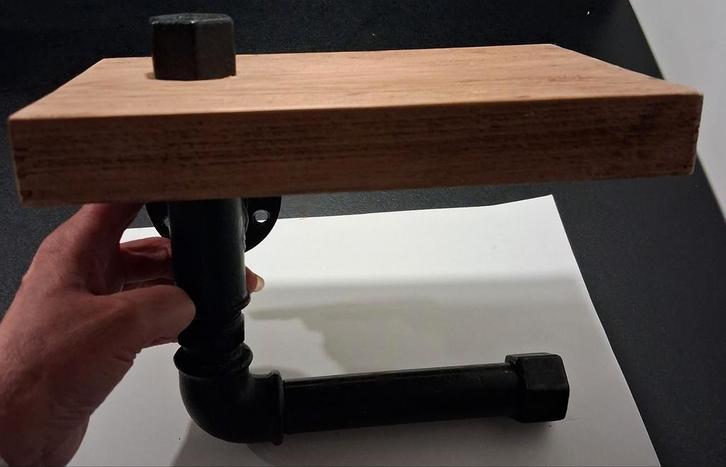 Industriële Toiletrolhouder met Plankje, Huis en Inrichting, Badkamer | Badtextiel en Accessoires, Ophalen of Verzenden