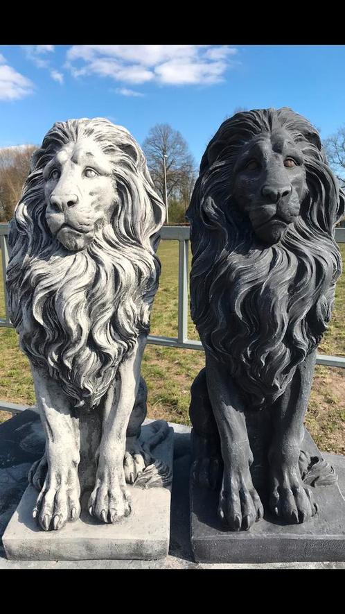 Leeuw 80cm 90kg Leeuwen Paar Tijger Steen Beeldje Lion, Tuin en Terras, Tuinbeelden, Nieuw, Dierenbeeld, Beton, Ophalen of Verzenden