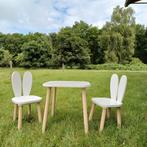 Petite Amelie witte tafel incl. 2 konijnen stoeltjes, Ophalen, Gebruikt, Tafel(s) en Stoel(en)