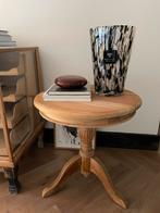 Hout houten wijntafel tafeltje bijzettafeltje onbewerkt, Ophalen, Rond, 60 cm of meer