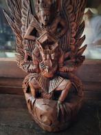 Garuda &Vishnu houtsnijwerk werk beeldje mooie detail, Ophalen of Verzenden