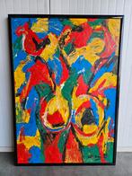 Groot abstract schilderij olieverf op board Edit Virag '99, Ophalen