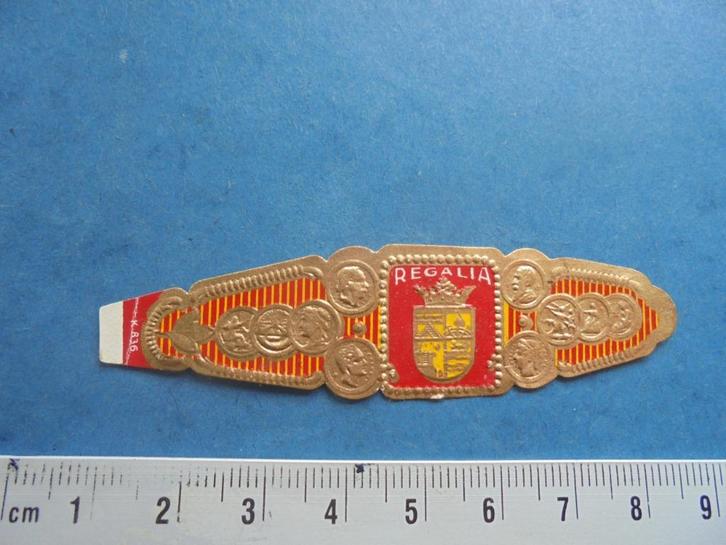 Oude sigarenband Regalia met wapenschild., Verzamelen, Rookartikelen, Aanstekers en Luciferdoosjes, Zo goed als nieuw, Sigarenbandjes