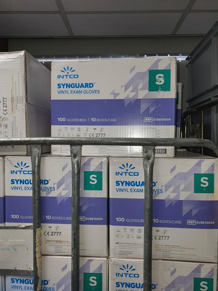 Partij Handschoenen Intco Synguard Vinyl Maat S, Diversen, Verpleegmiddelen, Ophalen of Verzenden