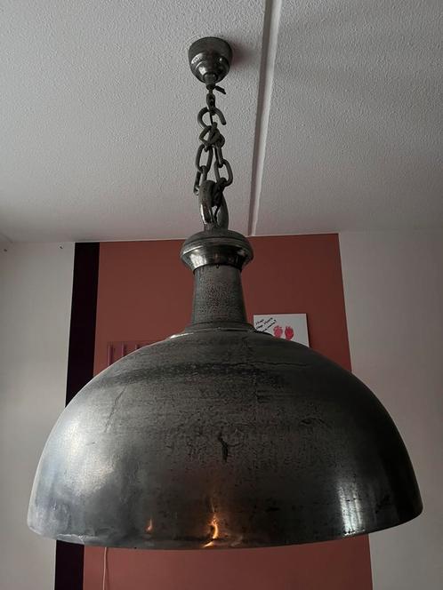 Industriele hanglamp, Huis en Inrichting, Lampen | Hanglampen, Gebruikt, 75 cm of meer, Metaal, Ophalen