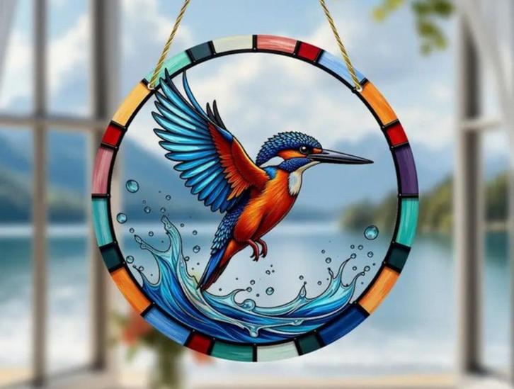 Raamhanger ijsvogel, Huis en Inrichting, Woonaccessoires | Wanddecoraties, Nieuw, Verzenden