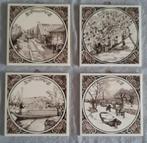 4X Tegel met Westlandse geschiedenis rond 1960., Antiek en Kunst, Antiek | Wandborden en Tegels, Ophalen of Verzenden