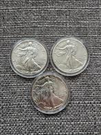 3 x 1 ounce american eagle 87,88,89, Postzegels en Munten, Edelmetalen en Baren, Ophalen of Verzenden, Zilver