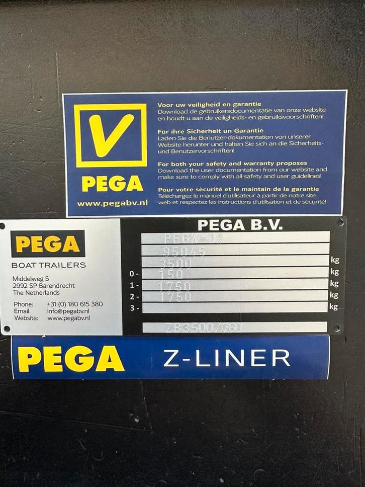 PEGA Boot Trailer ZB3500/760, Auto diversen, Aanhangers en Bagagewagens, Gebruikt, Ophalen of Verzenden