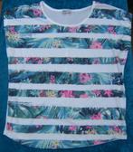 Gestreept shirt met bloemenprint maat L, Kleding | Dames, T-shirts, Ophalen of Verzenden, Zo goed als nieuw, Maat 42/44 (L), Zonder mouw